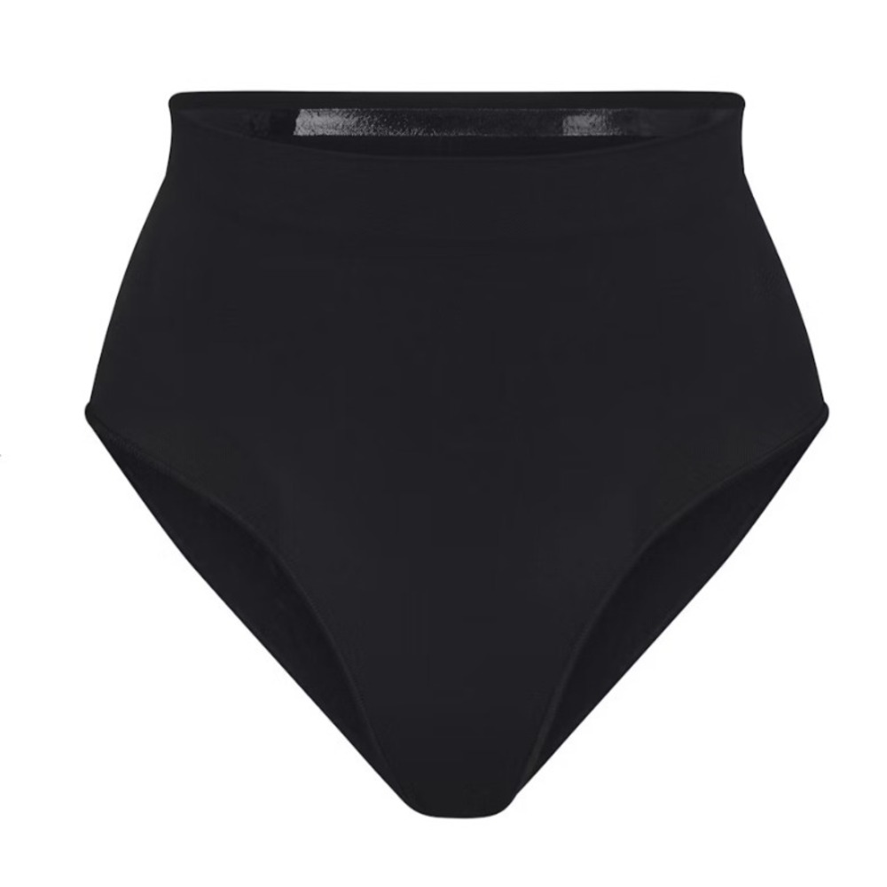Skims Seamless Sculpt Mid Waist  Brief Onyx, Large‎